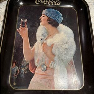 Vintage Original 1973 Rare Coca Cola Party Girl Flapper Serving Tray 1925 Soda